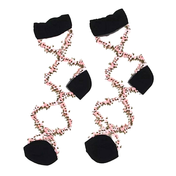 Accessories 2 For 2 Cottage Core Floral Embroidered Sheer Sock Poshmark